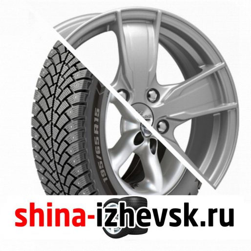 Колесо в сборе BF Goodrich G Force Stud 215/55 R16 Q 97 + iFree Мохито 6.5xR16 5×114.3 ET50 DIA66.1 Серебристый в Ижевске